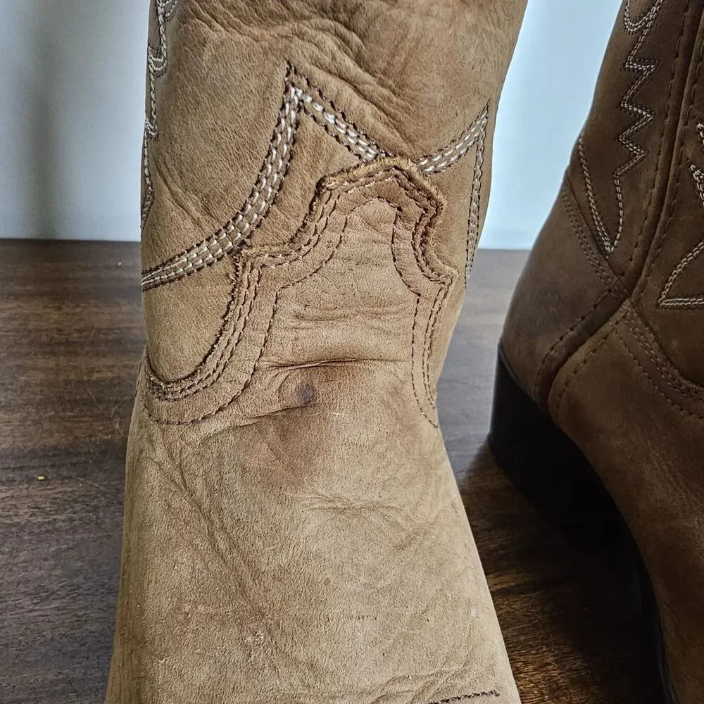 Dan Post Women’s Western Cowboy Boots Size 5 Caramel Leather Embroidered